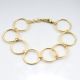 Circle charms bracelet, 22k gold plated bracelet for women, Brass handmade jewelry
